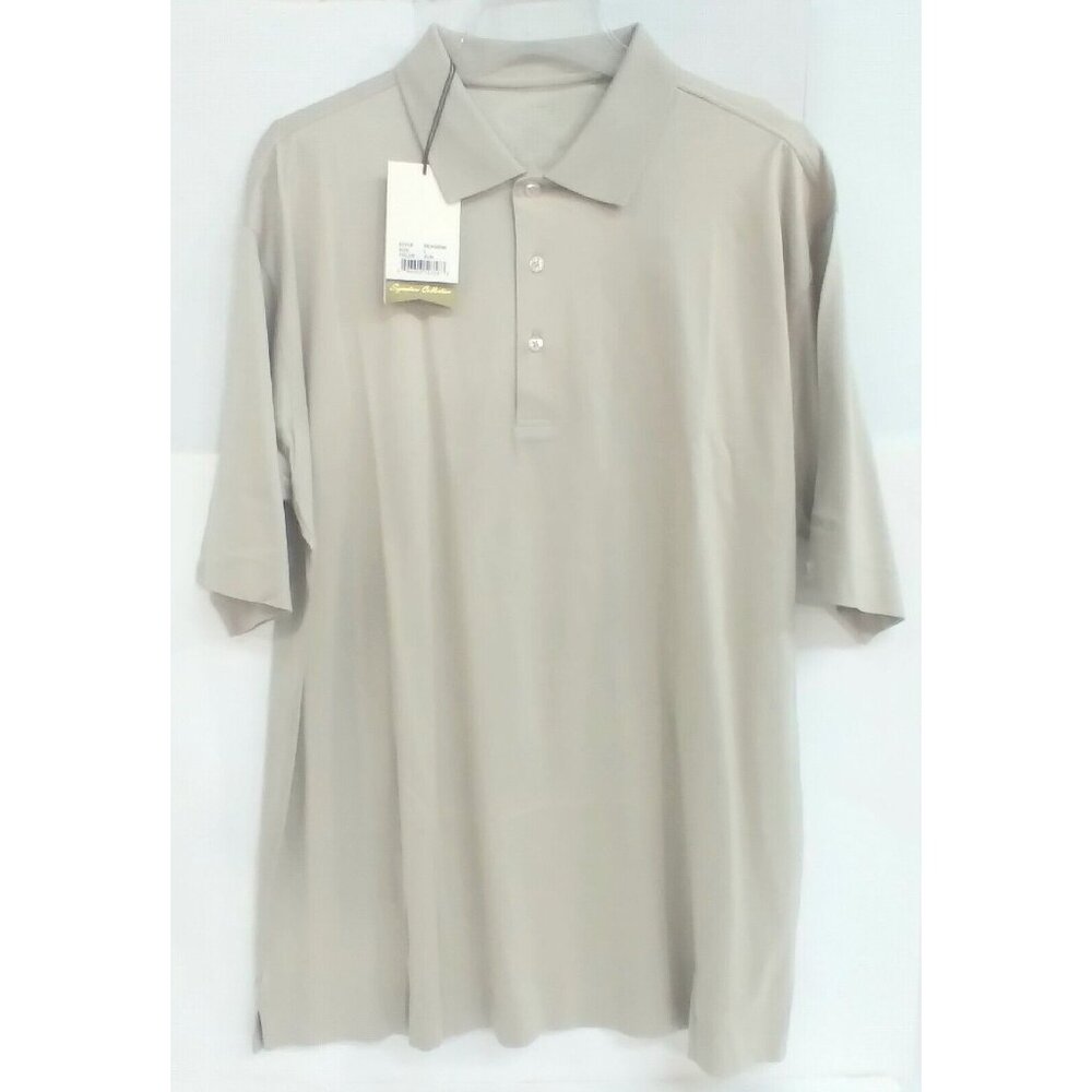 Mens Polo Shirt Cutter & Buck Golf Tan Glenmorangie Size Lg 100% Cotton NWT